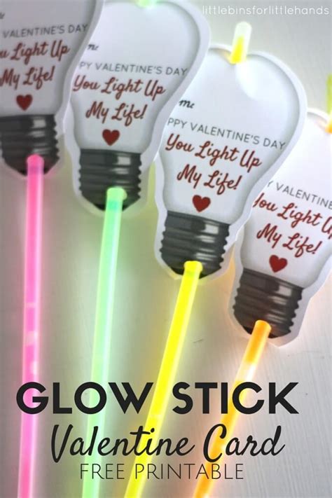 Glow Stick Valentines Free Printables
